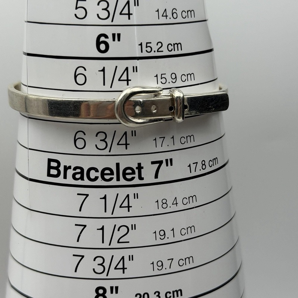 VTG Taxco Mexico Sterling Silver Hinged Belt Buckle Bangle Bracelet Adjustable - Picture 7 of 9
